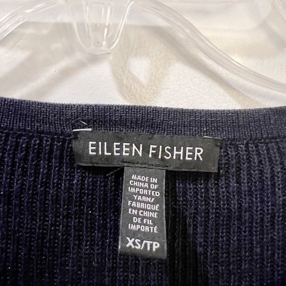 Eileen Fisher Pullover Color Block Sweater Size XS navy blue camel - Picture 4 of 6